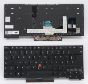 French AZERTY Français Keyboard For Lenovo Thinkpad 5N20V44058 5N20V44202, Backlit, Black with Black Frame