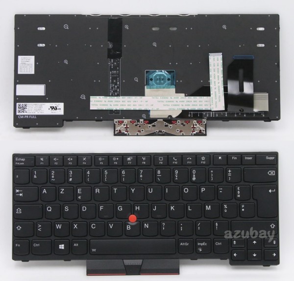 French AZERTY Français Keyboard For Lenovo Thinkpad 5N20V43770 5N20V43914 Backlit, Black with Black Frame