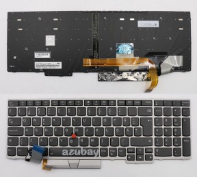 Swedish Finnish tangentbord Keyboard For Lenovo Thinkpad E595 (Type 20NF) Backlit, Black with Silver Frame