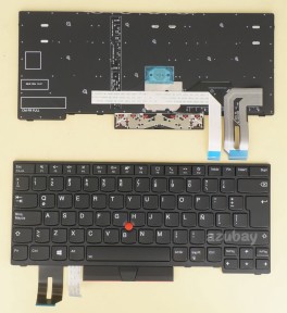 Latin LAS Spanish Keyboard LA Teclado for Lenovo Thinkpad 5N20V44051 Backlit, Black with Black Frame