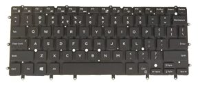 US English Layout- Laptop Keyboard for Dell XPS 13-9343 9350 9360 P54G001 P54G002 0DKDXH DKDXH 04XVX6 4XVX6 Backlit, Black Without Frame