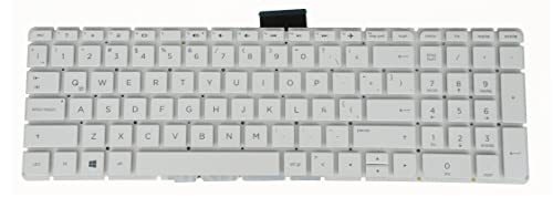 Latin Spanish Layout - Laptop Keyboard for HP Pavilion 15-au 15-au000 15t-au000 15t-au100 15-aw 15-aw000 15z-aw000 White, Without Frame