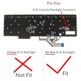 LA Latin Spanish Layout- Laptop Keyboard for DELL Alienware M17 R2/ R3/ R4 Per-Key RGB Colorful Backlight Black (***Doesn't Fit 4-Zone RGB Backlit Laptops)