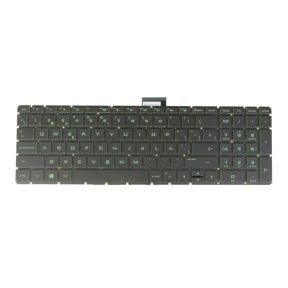 Laptop Keyboard For HP Pavillion 15-bk 15-bk000, 15-au 15-au000, 15-aw 15-aw000, 15-bc 15-bc000, 17-ab 17-ab000 x360 SN61434 SG-84780-XEA SN61435, No Backlit (SP Spanish Español Layout, Green Letters)