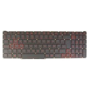 SP Spanish Layout- Laptop Keyboard for Acer Aspire Nitro AN515-44 AN515-55 AN517-52 LG05P_N10BRL, Red Backlit, Black No Frame