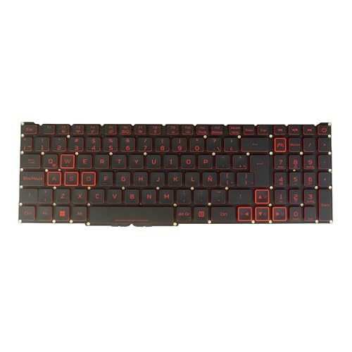LA Latin Spanish Layout- Laptop Keyboard for Acer Aspire AN515-46 AN515-47 AN515-58 AN517-42 AN517-43 AN517-55 LG05P-N16BR, Red Backlit, No Frame