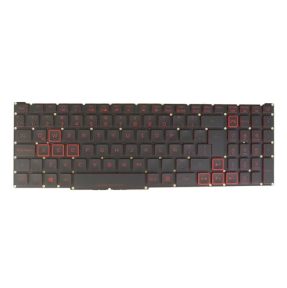 LA Latin Spanish Layout- Laptop Red Backlit Keyboard for Acer Aspire Nitro AN515-44 AN515-55 AN517-52 LG05P_N10BRL, Black No Frame