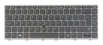 Canadian Keyboard for HP ZBook 14u G5 G6, Elitebook 840 G5 G6, 846 G5 G6, 745 G5 G6 L12375-DB1 L15540-DB1 Backlit w. TrackPoint Gray Frame