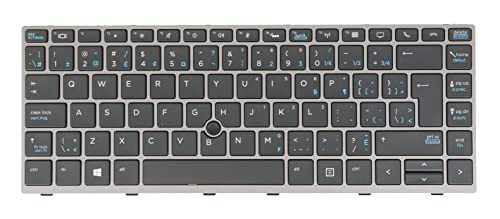 Canadian Keyboard for HP ZBook 14u G5 G6, Elitebook 840 G5 G6, 846 G5 G6, 745 G5 G6 L12375-DB1 L15540-DB1 Backlit w. TrackPoint Gray Frame