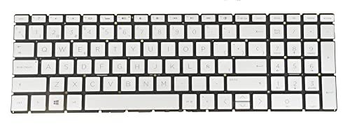 Laptop Replacement Keyboard for HP Pavilion 15t-cs000 15-cs0000 15t-cs0000 15t-cs100 15-cs1000 15-cs2000 L13318-071 Backlit Silver Without Frame SP Spanish Español Layout