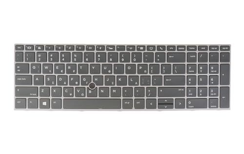 Laptop Computer Replacement Keyboard for HP Zbook 15 G5/ G6, 17 G5/G6, L12764-151 L12765-151 L28407-151 L29635-151, Backlit (GK Greek Ελληνικό πληκτρολόγιο Layout)