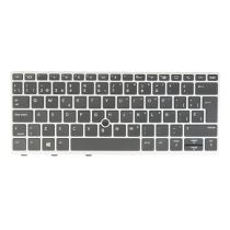 SP Spanish Layout- Laptop Keyboard for HP Elitebook 735 G5 G6, 830 G5 G6, 836 G5 G6, L07676-071 L13698-071 V16276CK1, w. Silver Frame, with TrackPointer