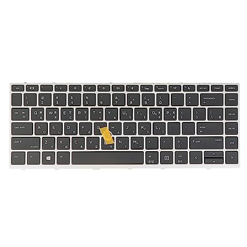 Korean KR 한국어 키보드 Layout- Keyboard for HP Zhan 66 Pro G1, Probook X360 440 G1 Laptop L00737-AD1 L09548-AD1 SN9170BL1 w.TrackPoint Silver Frame, Backlit