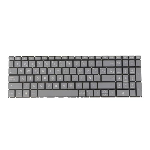 SP Spanish Laptop Keyboard for HP 15-fc 15-fc0000 15-fcxxxx 15-fd 15-fd0000 15-fdxxxx N32714-071 NSK-X4SNQ 9Z.NHXNQ.S0S, Gray Black No Frame