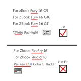 US English Layout- Laptop Keyboard for HP ZBook Fury 16 G9, Fury 16 G10 Mobile Workstation, White-Backlit, Black