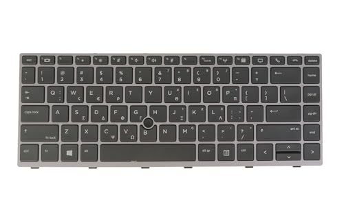Laptop Replacement Keyboard for HP ZBook 14u G5/G6, Elitebook 840 G5/G6, 846 G5/G6, 745 G5 /G6, L12376-151 L15541-151 (GK Greek Ελληνικό πληκτρολόγιο, Gray Frame)