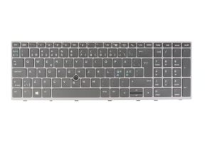 Laptop Replacement Keyboard for HP Elitebook 850 G5 G6, 755 G5, Zbook 15u G5 G6, L12999-DH1 L14367-DH1 (Swedish Finnish Norwegian Danish, No Backlit, Gray Frame)