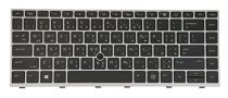 Laptop Replacement Keyboard for HP Elitebook 840 G5 G6, 846 G5 G6, 745 G5 G6, ZBook 14u G5 G6, L09813-171 Backlit w. TrackPoint Silver Frame - AR Arabic العَرَبِيَّة Layout