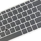 Brazil Portuguese Layout- Replacement Keyboard for HP Zhan 66 Pro G1, Probook X360 440 G1 Laptop L00737-201 L09548-201 w.TrackPoint Silver Frame, Backlit