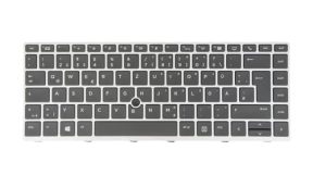 Laptop Replacement Keyboard for HP ZBook 14u G5/G6, Elitebook 840 G5/G6, 846 G5/G6, 745 G5 /G6, L11309-041, No Backlit (DE German QWERTZ Deutsche Layout, Silver Frame)