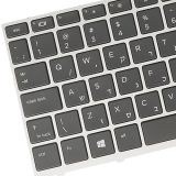 Hebrew HB HE Layout- Laptop Keyboard for HP Probook 640 G4 G5, 645 G4 G5 SN9170BL1 L00737-BB1 L09548-BB1, w.TrackPoint Silver Frame, Backlit
