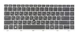 Laptop Replacement Keyboard for HP Elitebook 840 G5 G6, 846 G5 G6, 745 G5 G6, ZBook 14u G5 G6 L52242-BD1 No Backlit w. TrackPoint Silver Frame - Ukrainian Russian Русский Layout
