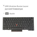 Laptop Replacement Keyboard for Lenovo Thinkpad T480s E480 E485 E490 E495 L480 L490 T490 T495 R480 R490 P43s, (Yoga) L380/ L390/ S2 3rd Gen, Backlit (UR Ukrainian Russian русский, Black)