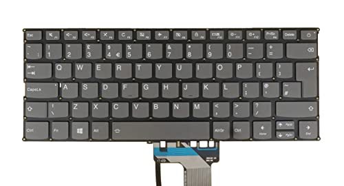 Laptop Replacement Keyboard for Lenovo Ideapad 320s-13ikb 720s-14ikb V720-14 V720-14IKB, 81AK 80XC 81BD 80Y1, SN20M62465 PC4SPB Backlit Gray Without Frame (UK GB Layout)