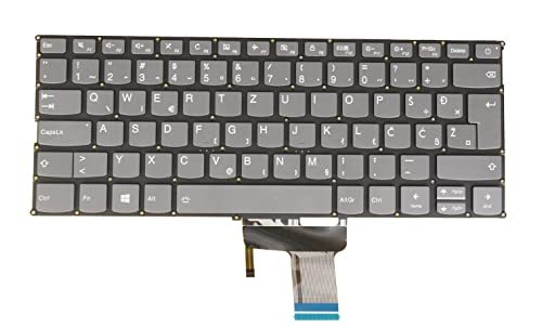 Laptop Replacement Keyboard for Lenovo Ideapad 320s-13ikb 720s-14ikb V720-14 V720-14IKB 81AK 80XC 81BD 80Y1 SN20M62332 PC4SPB Backlit Gray (Slovenian Croatian HR WB RS YU ČŠŽ Layout)