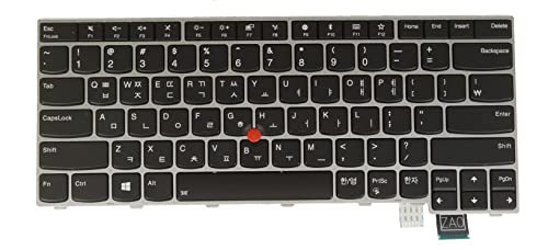 Laptop Keyboard for Lenovo ThinkPad T470S, T460S, 13 Gen 1/2, 20HF 20HG 20JS 20JT 20J1 20J2 01EN878 01EN919 01ER942 01ER901, Backlit, Silver Frame (KR Korea Korean 한국어 키보드 Layout)