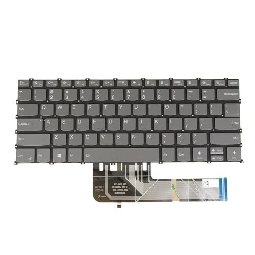 Laptop Keyboard for Lenovo IdeaPad 3-14ABA7, 3-14ADA6, 3-14ALC6, 3-14IAU7, 3-14ITL6, 5-14ABA7, 5-14IAL7, 82RM 82KQ 82KT 82RJ 82H7 82SE 82SD, PR4SB, Backlit Gray (US English Layout, Gray Black)