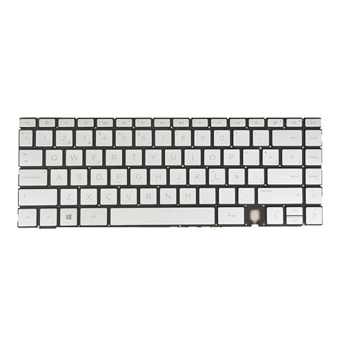 SP Spanish Laptop Keyboard for HP Spectre X360 14-ea 14-eaxxxx 14-ea0000 14t-ea0000 14-ea1000 14-ea2000 SN6194BL5, Backlit, Silver