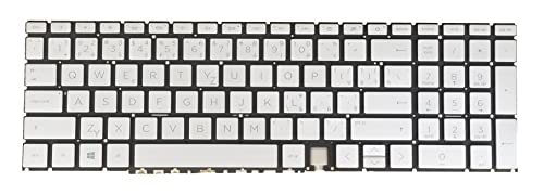Laptop Keyboard for HP Envy 15-ed 15m-ed 15-ee 15z-ee 15m-ee 17-cg 17m-cg 17t-cg 17-ch 17t-ch 17m-ch 15-ed0000 15-ee0000 17-cg0000 17-ch000 Backlit Silver (CZ SK Czech Slovak Qwert-Y-Z ŠŽÝ Layout)