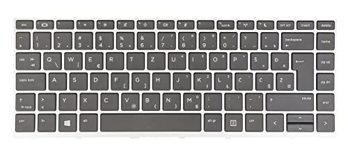 Laptop Replacement Keyboard for HP ProBook 640 G4 G5 645 G4 G5, ZHAN 66 Pro G1, L09547-BA1 L00736-BA1 No Backlit Silver Frame SV Slovenian Croatian QWERTZ ČĆĐŠŽ Layout