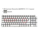 Laptop Replacement Keyboard for Dell Vostro 3500 3501 5501 5502 5590 7500 7590 0V1RFC V1RFC Backlit (German Deutsche QWERTZ ÄÖÜ Layout, Silver)