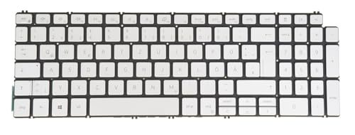 Laptop Replacement Keyboard for Dell Vostro 3500 3501 5501 5502 5590 7500 7590 0V1RFC V1RFC Backlit (German Deutsche QWERTZ ÄÖÜ Layout, Silver)