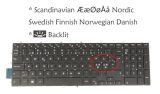 Nordic Swedish Finnish Danish Norwegian Keyboard for Dell Inspiron 7786 2in1, 17 7773 2in1, 7778 2in1, 7779 2 in 1 0KHRDN Backlit No Frame