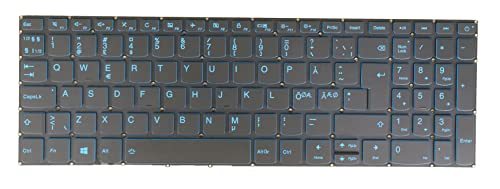 Laptop Replacement Keyboard for Lenovo Ideapad L340-15IRH L340-17IRH L340E-15IRH L340E-17IRH L340H-15IRH PC5CPB-Nod Blue-Backlit (Nordic Scandinavian ÆØÅÄÖ Layout)