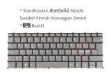 Laptop Replacement Keyboard for Lenovo Yoga Slim 7 Pro-14ACH5, 7 Pro-14ARH5, 7 Pro-14IHU5, 7 Pro-14ITL5, PR4SB-NOD Backlit (Swedish Finnish Danish Norwegian ÆØÅÄÖ, Backlit, Gray)