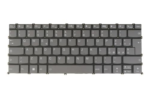 Laptop Keyboard for Lenovo Yoga Slim 7 Pro-14ARH7, 7 Pro-14IAH7, 7 Pro-14IAP7, 7-14ARH7, 7-14IAP7, 82UU 82UT 82SV 82UV 82SX, PR4SB, Backlit (Italian Italiana Layout, Gray)