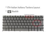 Laptop Keyboard for Lenovo Yoga Slim 7 Pro-14ARH7, 7 Pro-14IAH7, 7 Pro-14IAP7, 7-14ARH7, 7-14IAP7, 82UU 82UT 82SV 82UV 82SX, PR4SB, Backlit (Italian Italiana Layout, Gray)