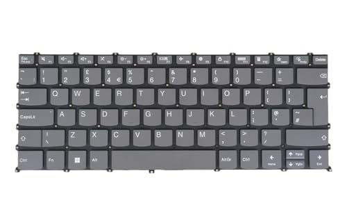 Laptop Replacement Keyboard for Lenovo IdeaPad/Flex 5-14ALC05 5-14ARE05 5-14IIL05 5-14ITL05 PR4S-UK 82HU 82LM 82X2 82DF 81YM 81X1 81WS 81YH 82HS 82LT 82FE (UK GB Layout, Gray, No Backlit)