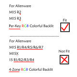 US English Laptop Keyboard For Laptop DELL Alienware M15 R2 / R3 0080CF, Per-Key RGB Color Backlight, Gray Black