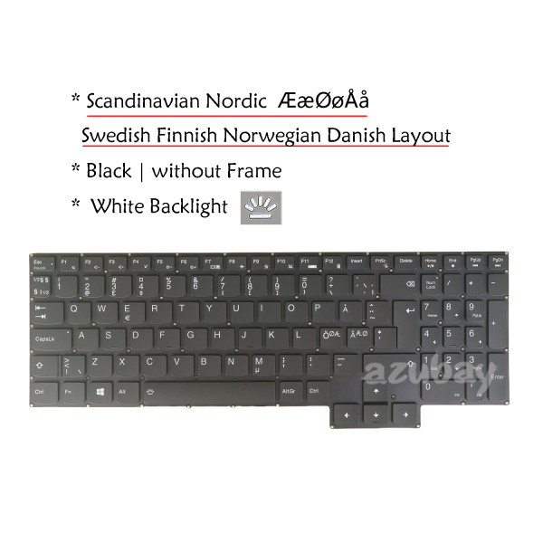 Nordic NE Laptop Keyboard For Lenovo Legion 5-15ACH6 5-15ACH6A 5-15ACH6H Backlit