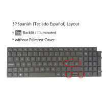 Spanish Laptop Keyboard for Dell Inspiron 3510 3511 3515 3525 3520 3521 3530 3535 0YV32R Backlit