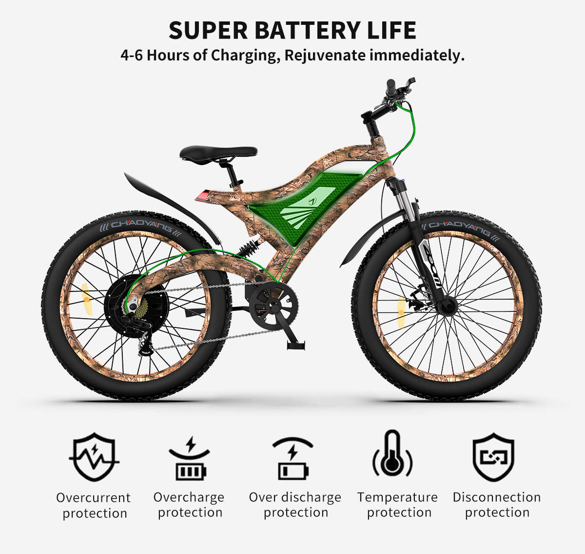 Aostirmotor S18 All Terrain Mountain Electric Bike 750W 48V - Snakeskin