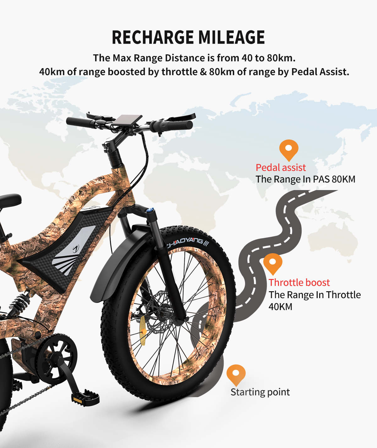 Aostirmotor S18 All Terrain Mountain Electric Bike 750W 48V - Snakeskin