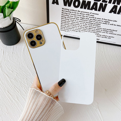 2D tpu rubber plating gold color sublimation blank phone cases for iphone 14 13 12 pro 11 6 7 8 plus xr xs max se 2020 2022 case cover covers carcasas fundas estuches para sublimar sublimacion capas capinhas sublimação coques etui hullen sublimierung sublimazione custodia