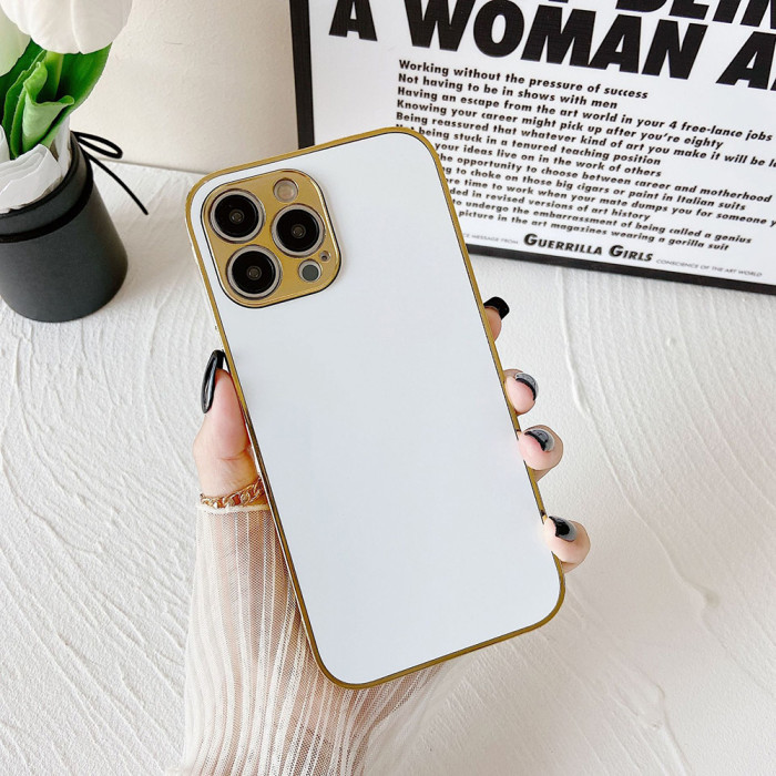 2D tpu rubber plating gold color sublimation blank phone cases for iphone 14 13 12 pro 11 6 7 8 plus xr xs max se 2020 2022 case cover covers carcasas fundas estuches para sublimar sublimacion capas capinhas sublimação coques etui hullen sublimierung sublimazione custodia