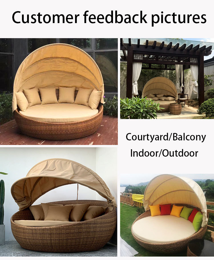 Us 24 99 Outdoor Rattan Bed Outdoor Patio Beach Deck Chair Waterproof Sunscreen Sofa M Topshopify Com